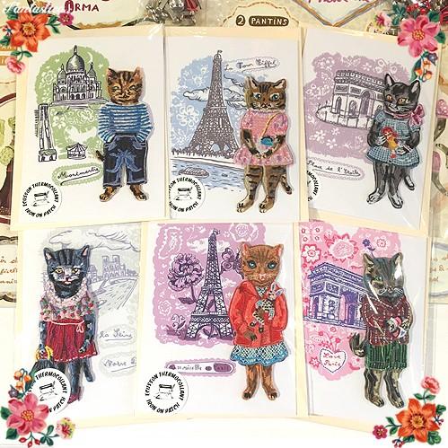 ナタリー・レテ ビッグ・アップリケ ミッツィ 黒猫・ミッツィの刺繍