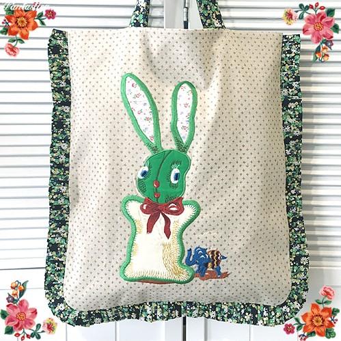 ナタリー レテ 限定商品 マキシ トートバッグ グリーン ラビット 緑うさぎの刺繍トートバッグ ラージ Nl515 Fantastica ファンタスチカ雑貨店 通販 Yahoo ショッピング