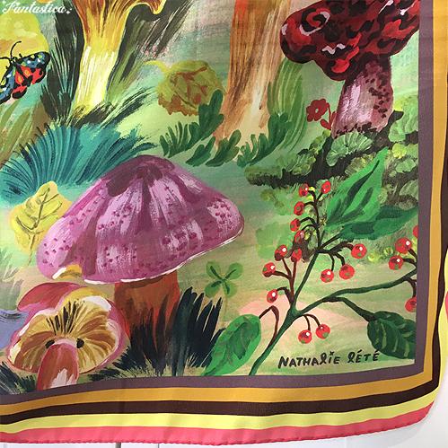 ナタリー・レテ ラージ・シルクスカーフ マッシュルーム 98cm Mushroom 