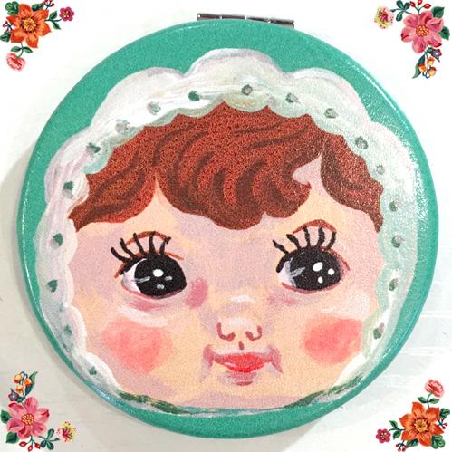 お気に入り ナタリー レテ コンパクト ミラー チャーミー ジェイド ヨーロピアン グリーン チャーミーちゃんの手鏡 Mirror Charmy Jade