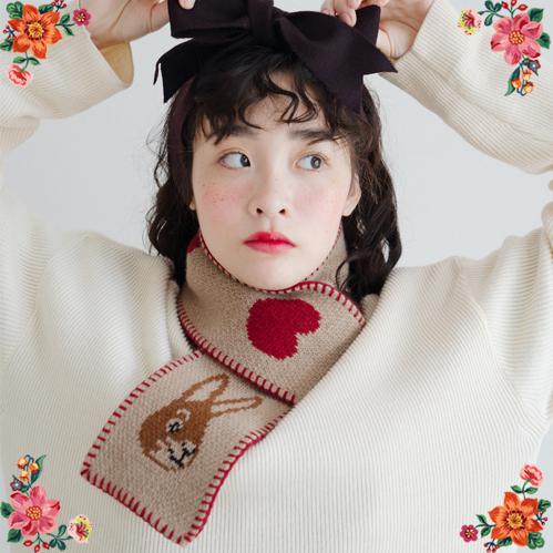 ナタリー・レテ マフラー ハート・バニー うさぎとハートのマフラー