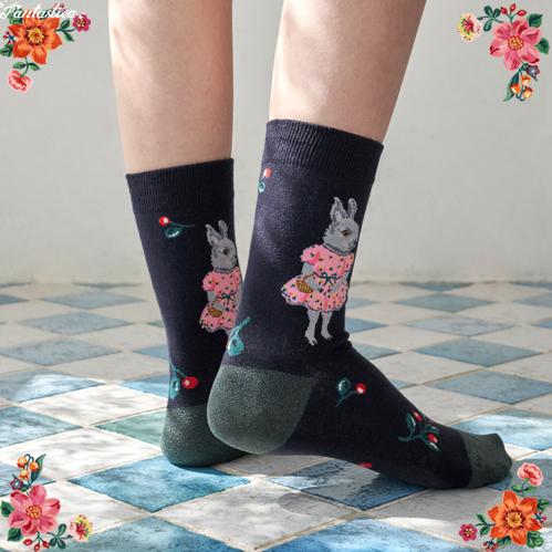 Nathalie Lete（ナタリーレテ） ソックス チェリー・バニー さくらんぼ