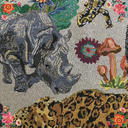 ナタリー・レテ クッションカバー ジャングル 野生動物たちのゴブラン