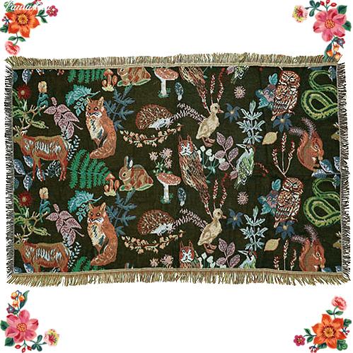 ナタリー・レテ コットン・スロー フォレスト 森の動物たちのゴブラン