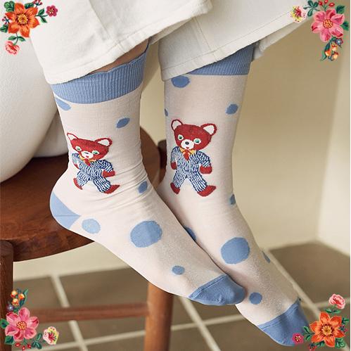 Nathalie Lete（ナタリーレテ） ソックス レッド・ベアー クマさん人形