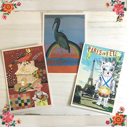 Nathalie Lete（ナタリーレテ） ポストカード3枚セット PARIS EN FETE
