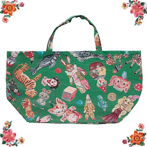 ナタリーレテ　ポケッタブル エコバッグ　折りたたみバッグ　サーカス　ねこ　ネコ Nathalie Lete ナタリー・レテ ポケッタブル・エコバッグ サーカス