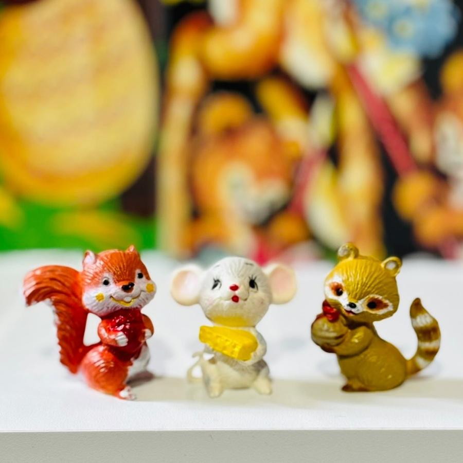 アメリカン レトロ レトロアニマル ミニチュア・フィギュア ホワイト