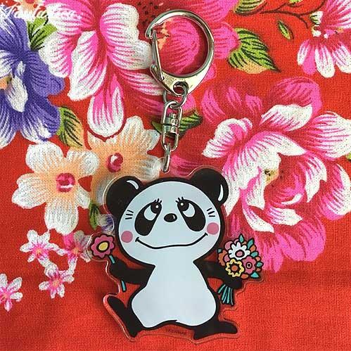 内藤ルネ アクリルキーホルダー パンダお花 : fantasticaファンタス
