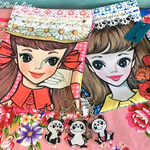 内藤ルネ アクリルキーホルダー パンダお花 : fantasticaファンタス
