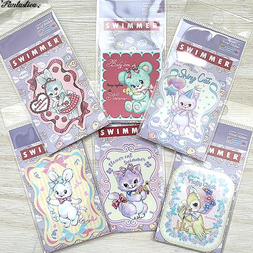 SWIMMER（スイマー） レトロアニマル・ミニ・PVCステッカー リボン