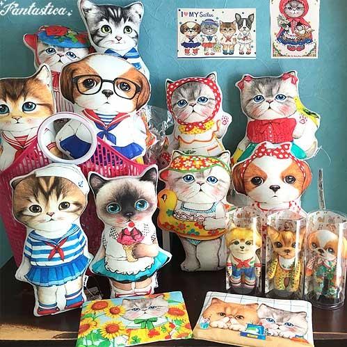 コヤンイサムチョン・アンクルキャット 猫のドール・クッション お花畑  