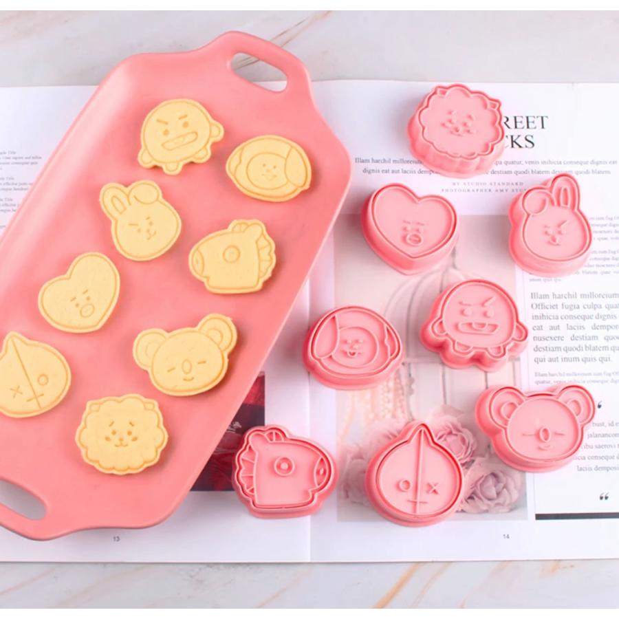 返品交換不可 防弾少年団 大人気 Bt21クッキー型8個セット Tata Rj Mang Van Shooky Chimmy Bts Cooky Koya 調理器具