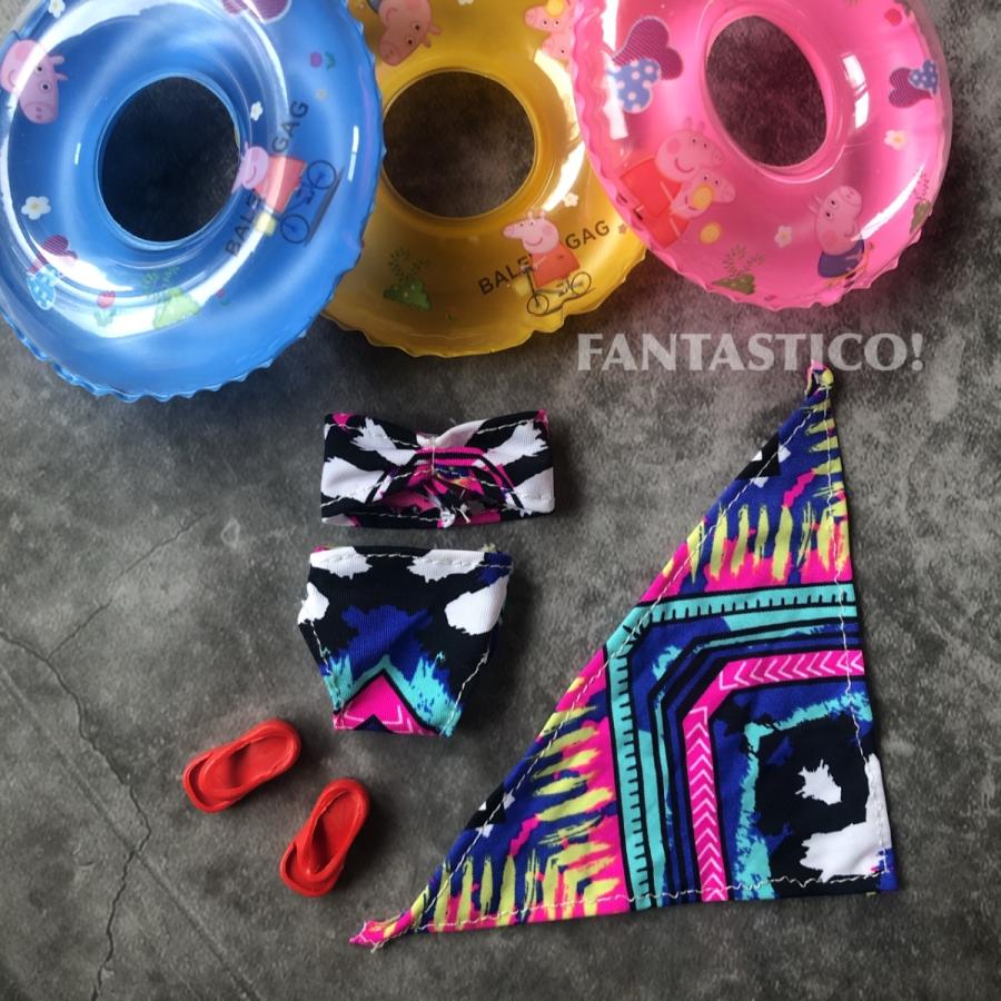 バービー人形用ドール用アウトフィット♪ビキニ水着とパレオ、サンダル