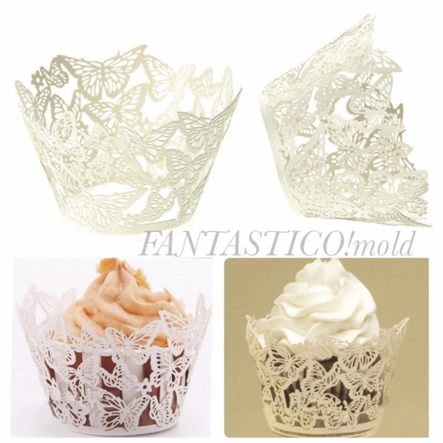 バタフライレースカットの繊細なカップケーキラッパー12枚セット P6b2cy5jr6 Fantastico Yahoo 店 通販 Yahoo ショッピング