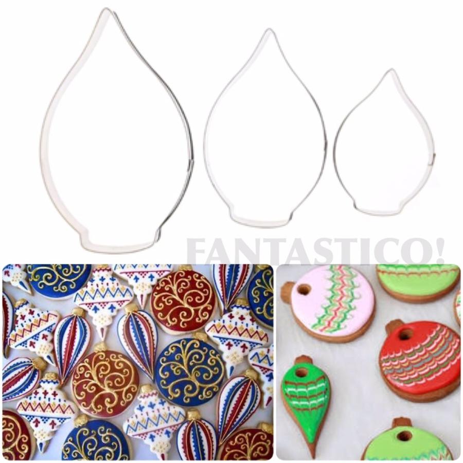 ハンドメイドのステンレスクッキー型 リリー型3個セット キャンドルライト型クリスマス型百合型オーナメントcookie 在庫あり 即納 Cutter