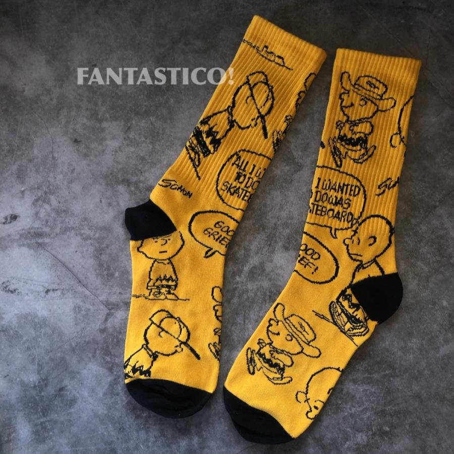チャーリーブラウン靴下 メンズスケーターソックス スヌーピー Peanuts Peanutssocks Fantastico Yahoo 店 通販 Yahoo ショッピング