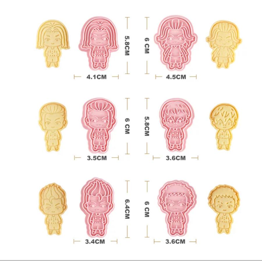 大人気☆東京卍リベンジャーズ♪クッキー型6個セット♪花垣武道 佐野