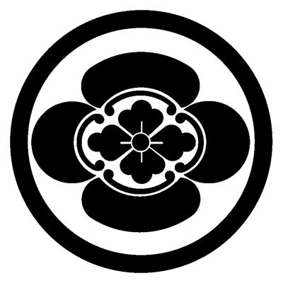 家紋ステッカー 266 丸に木瓜 6cm : ファンタジー工芸 ヤフー店