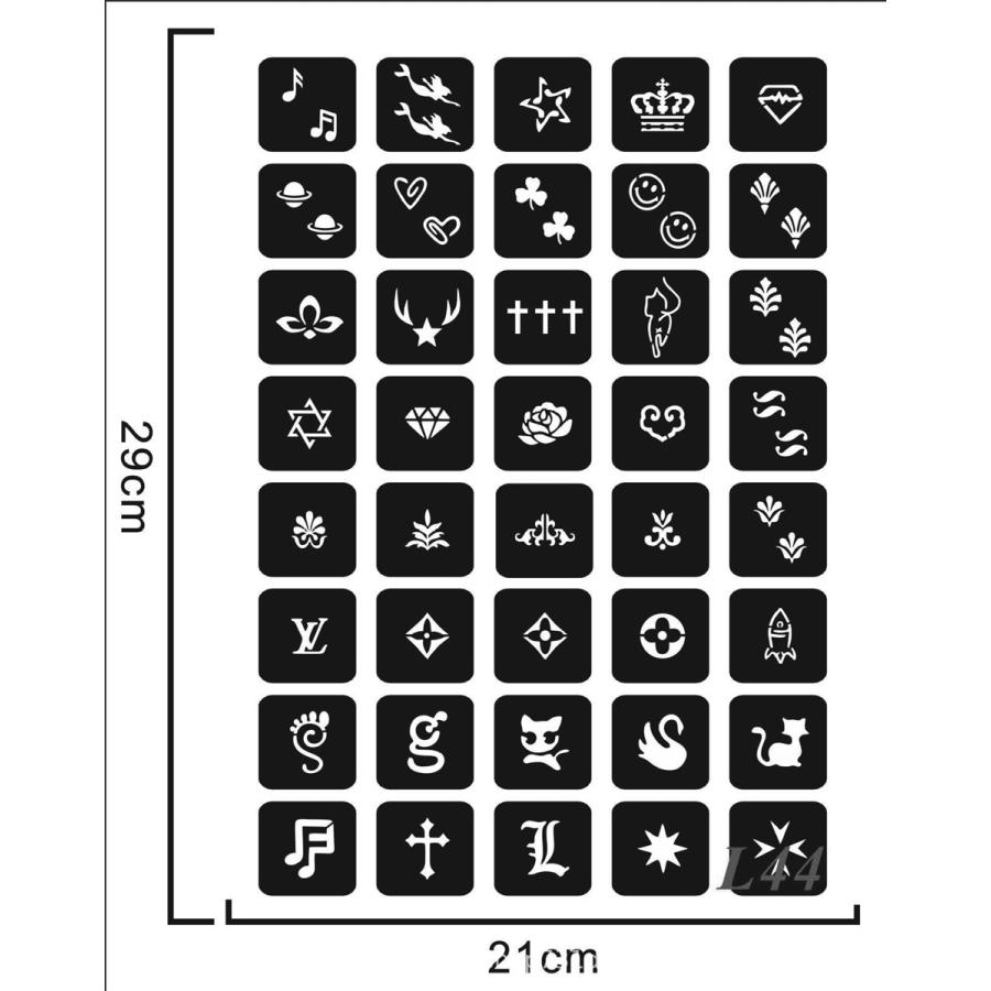 The Fantasy ステンシルシート シール ヘナタトゥー グリッタータトゥー用 複数デザインa4l44 ノーパッケージ l44 The Fantasy 通販 Yahoo ショッピング