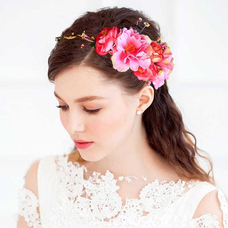 花かんむり 花冠 花三昧 花かんむり 濃いピンク ヘッドドレス ハワイアン ウエディング ドレス花冠 Fhkan077rdpk Fhkan077rdpk The Fantasy 通販 Yahoo ショッピング