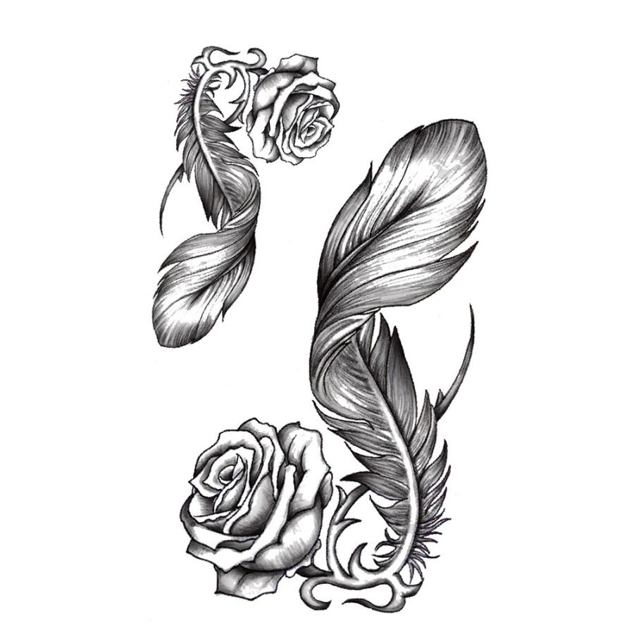 ファンタジー Thefantasy タトゥーシール タトゥーシール 薔薇 羽毛 Hm1138 レギュラー Hm1138 The Fantasy 通販 Yahoo ショッピング