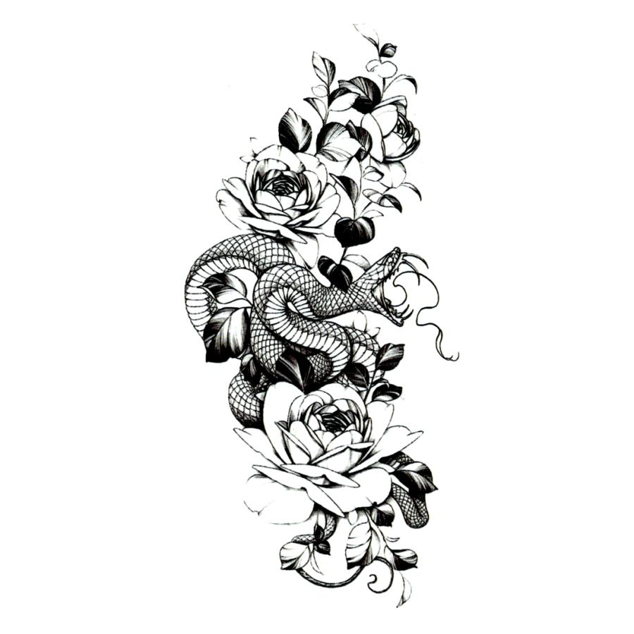 タトゥーシール 薔薇 蛇 Hm1381 レギュラー ギフ 包装