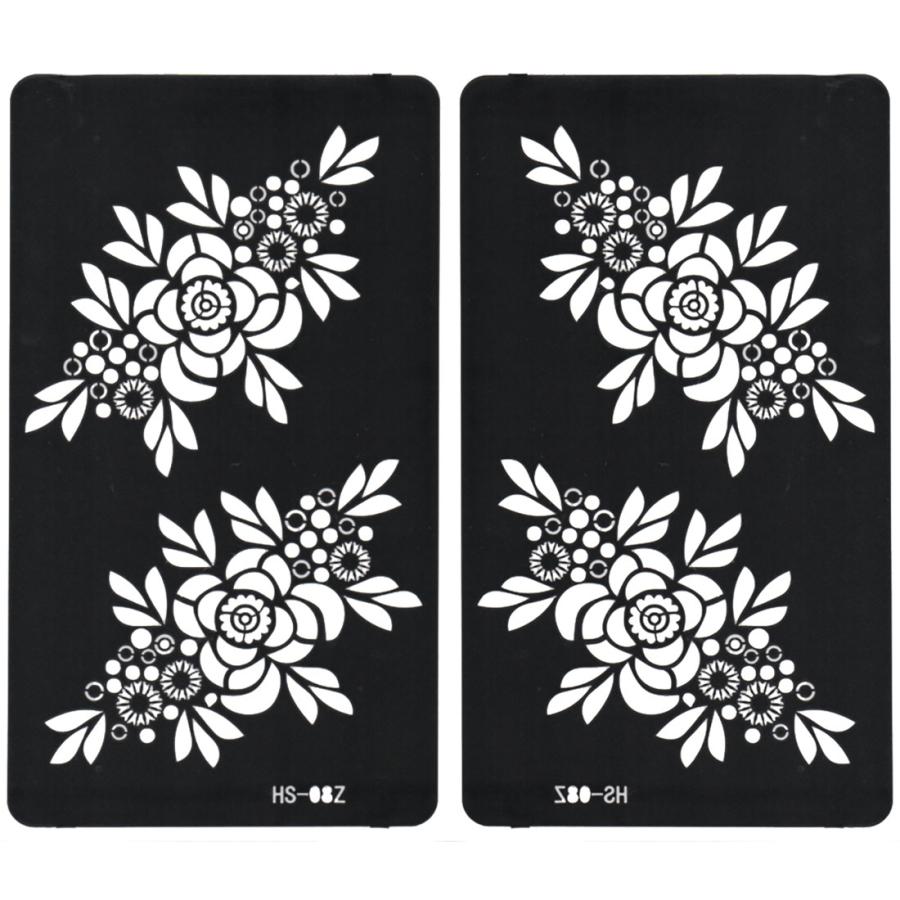 ファンタジー Thefantasy ヘナタトゥー グリッタータトゥー 用の ステンシルシート 左右セット 花 Hs08 Hs08 The Fantasy 通販 Yahoo ショッピング