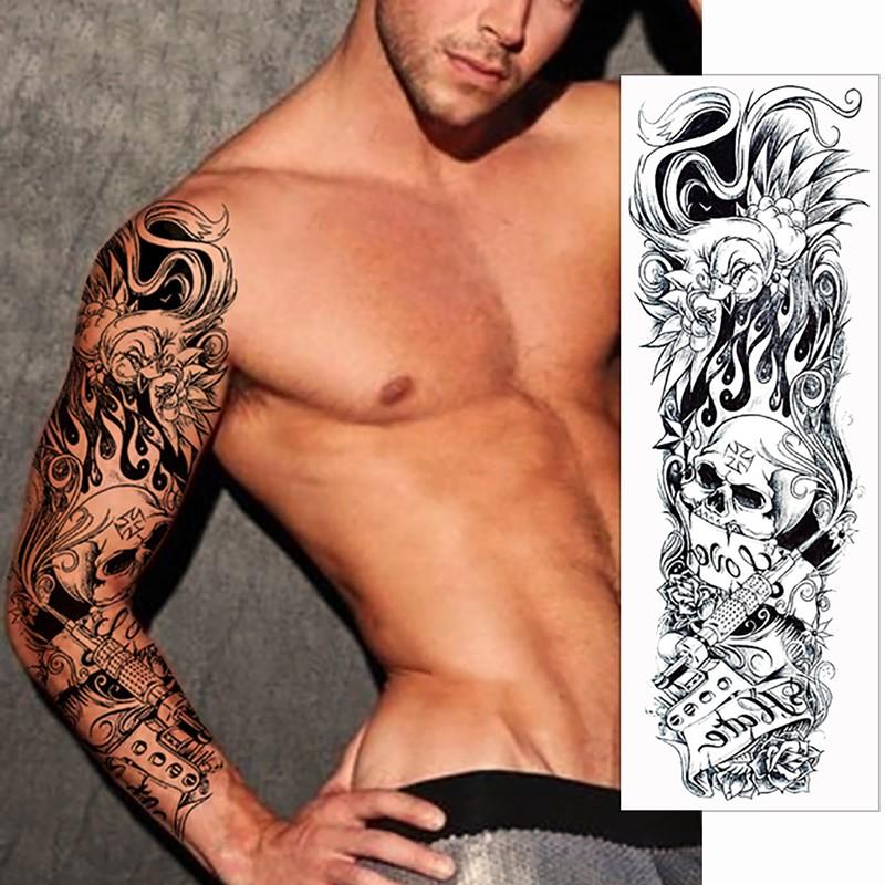 タトゥーシール 肩から手首 髑髏 スカル qb3020特長 : The Fantasy