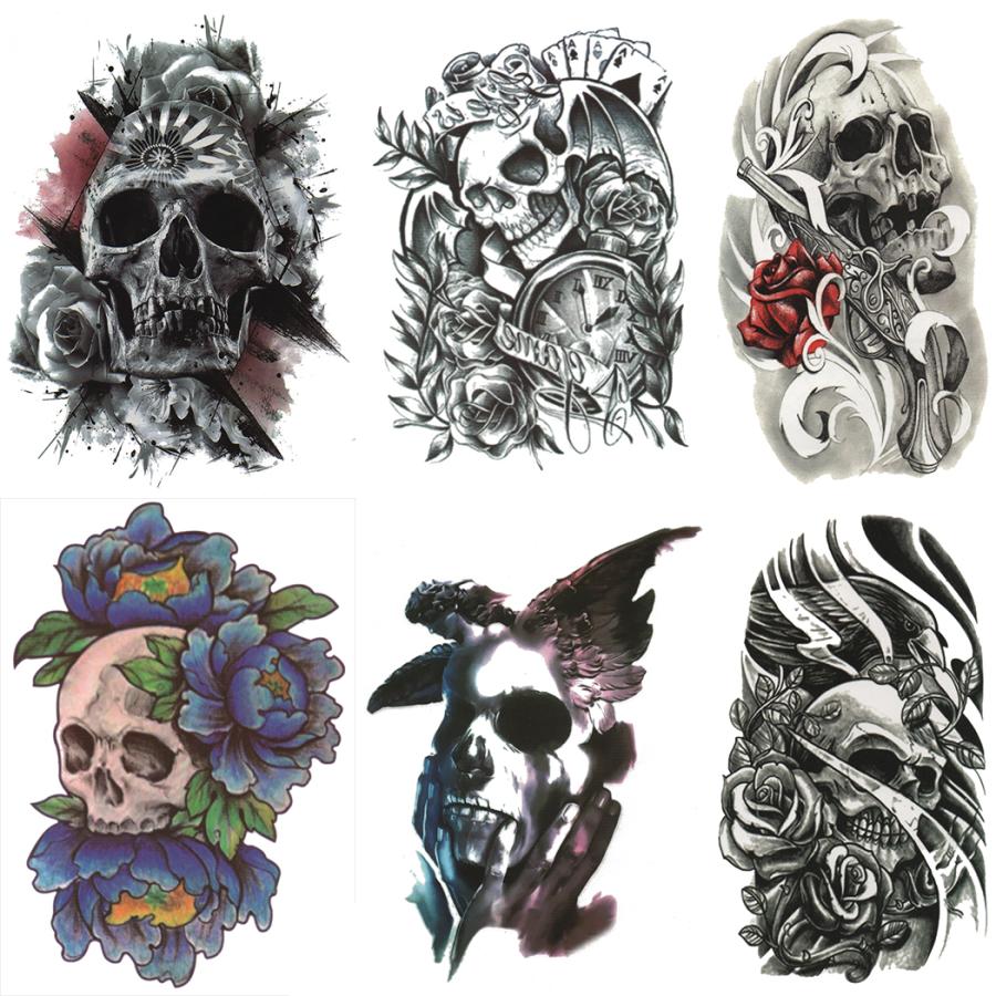 タトゥーシール 髑髏 スカル 6種6枚set332 年間ランキング6年連続受賞