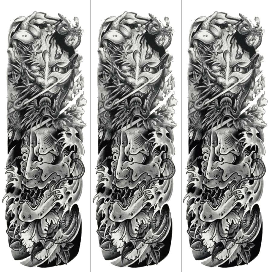 タトゥーシール 肩から手首 般若 お面 tqb027特長・3枚セット : The