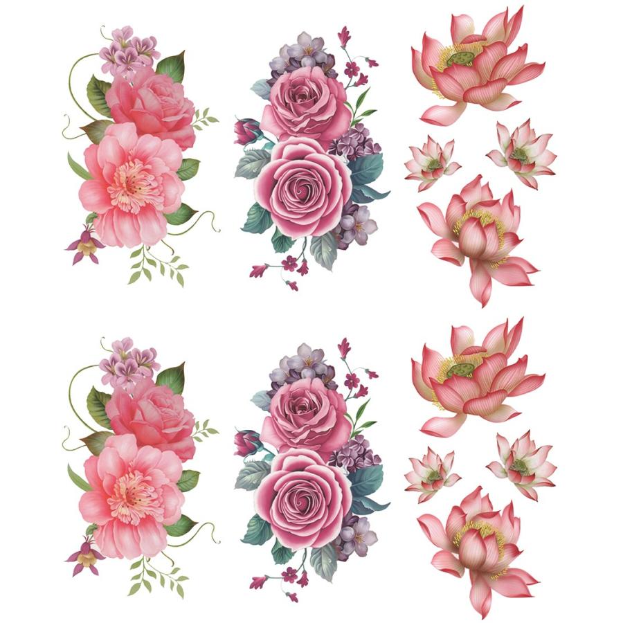 The Fantasy ファンタジー タトゥーシール 花 薔薇 蓮 牡丹 約a5サイズ 3種6枚 Yms6002 Yms6002 The Fantasy 通販 Yahoo ショッピング