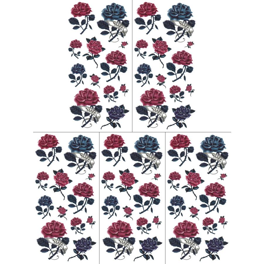5枚セット タトゥーシール 薔薇 ymx195 レギュラー