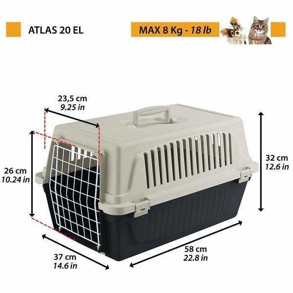 【数量限定】ファープラスト アトラス 20EL キャリー WH/BK Atlas ferplast（ファープラスト） 組立発送 犬 猫 キャリー アトラス 20EL