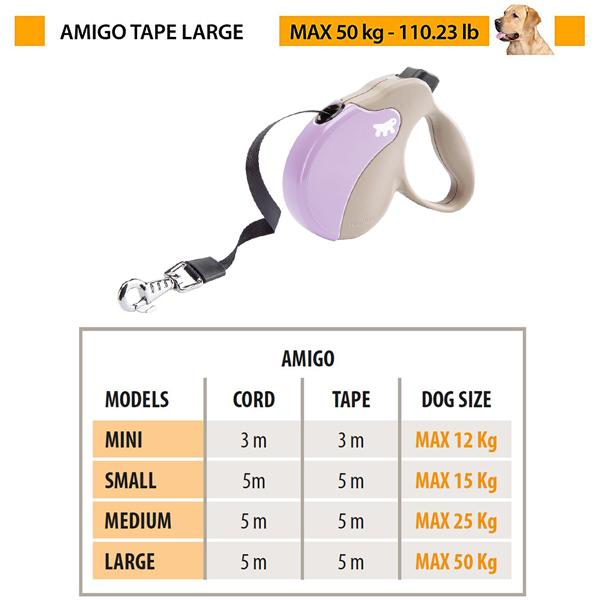 犬 伸縮 リード  アミーゴ テープ L AMIGO TAPE 5m ペット用 イタリアferplast社製 | ferplast | 04