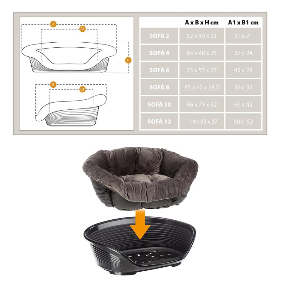犬用ベッド シエスタDX6専用クッションカバー ソファ プレステージ イタリアferplast社製_4