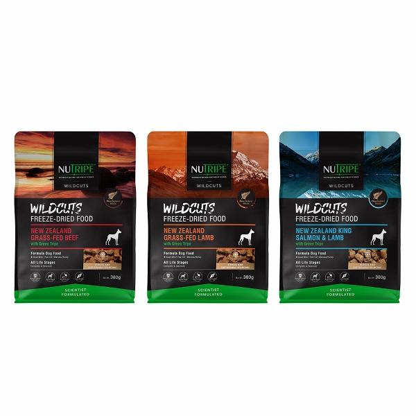ドッグフード 犬 ワイルドカット フリーズドライ 選べる3種類 380ｇ 総合栄養食 ニュートライプ | NUTRIPE