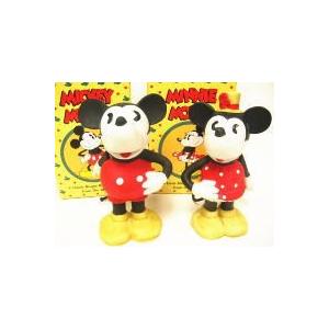 ミッキー&ミニー 日本製ビスクフィギュアリン復刻版 ラージサイズ2点セット ディズニー