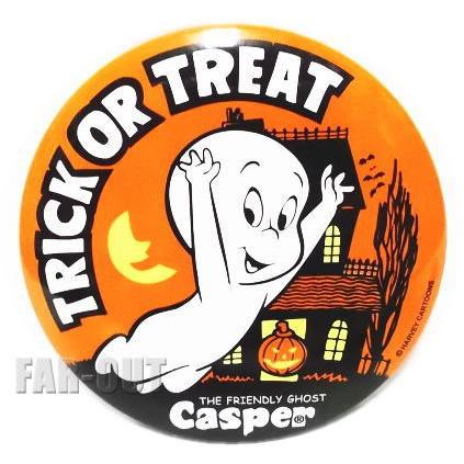 キャスパー 缶バッジ Trick or Treat ハロウィーン オレンジ 1990年代