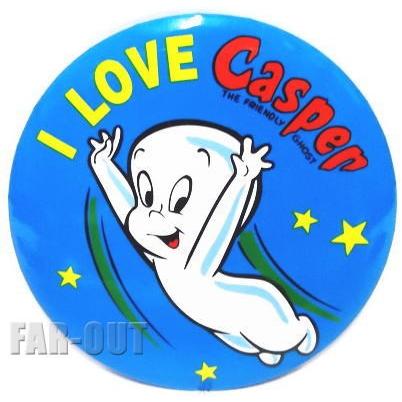 キャスパー 缶バッジ I LOVE Casper ブルー 1990年代 缶バッチ｜far-out