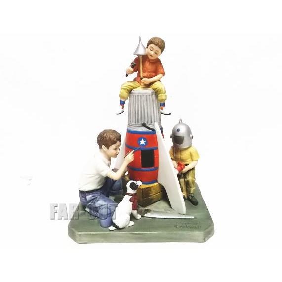 ノーマン・ロックウェル Space Pioneers ロケット作りの男の子 フィギュアリン 1982年 アメリカンファミリー