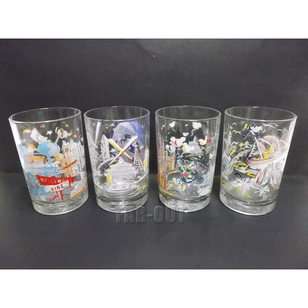 ディズニー マクドナルド グラス4個セット ☆マクドナルド☆ウォルトディズニーワールド25周年記念グラス4点
