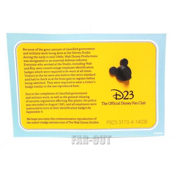 WDS D23 ディズニースタジオツアー Disney Studios WDP Vistor's Pass