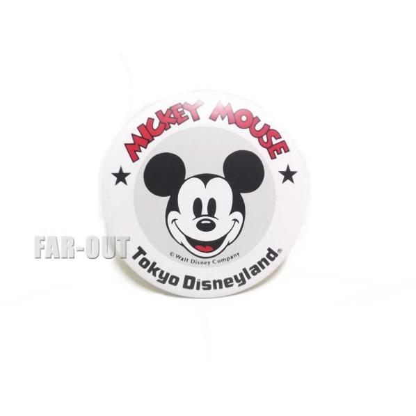 東京ディズニーランド TDL ミッキー フェイス ホワイト 缶バッジ 1990
