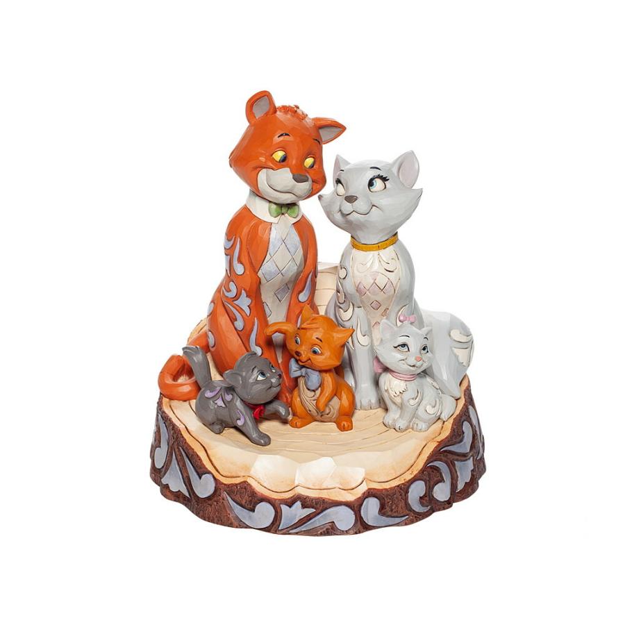 ディズニー・トラディション アリストキャット ファミリー 木彫り風