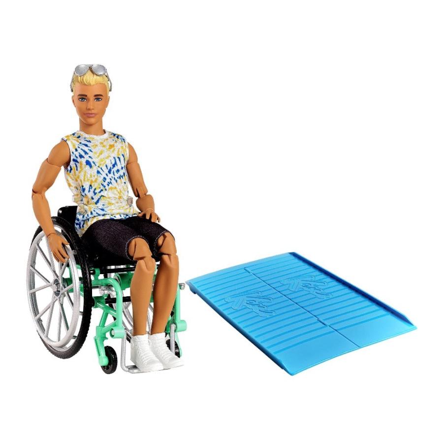 バービー ケン ファッショニスタ 車椅子 ドール サングラス スロープ付き ブロンド 人形 Ken Fashionistas Doll with Wheelchair (GWX93)
