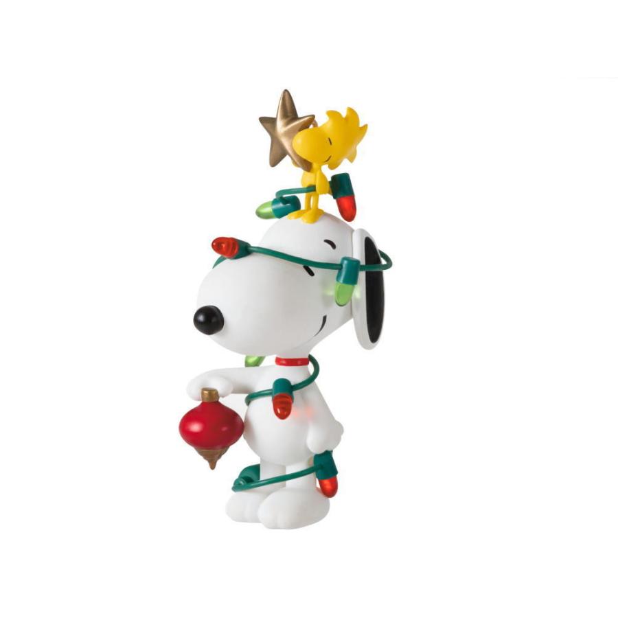 ホールマーク 2021 オーナメント スヌーピー w/ ウッドストック クリスマス電飾で着飾る ピーナッツ Peanuts Snoopy All Decked Out｜far-out