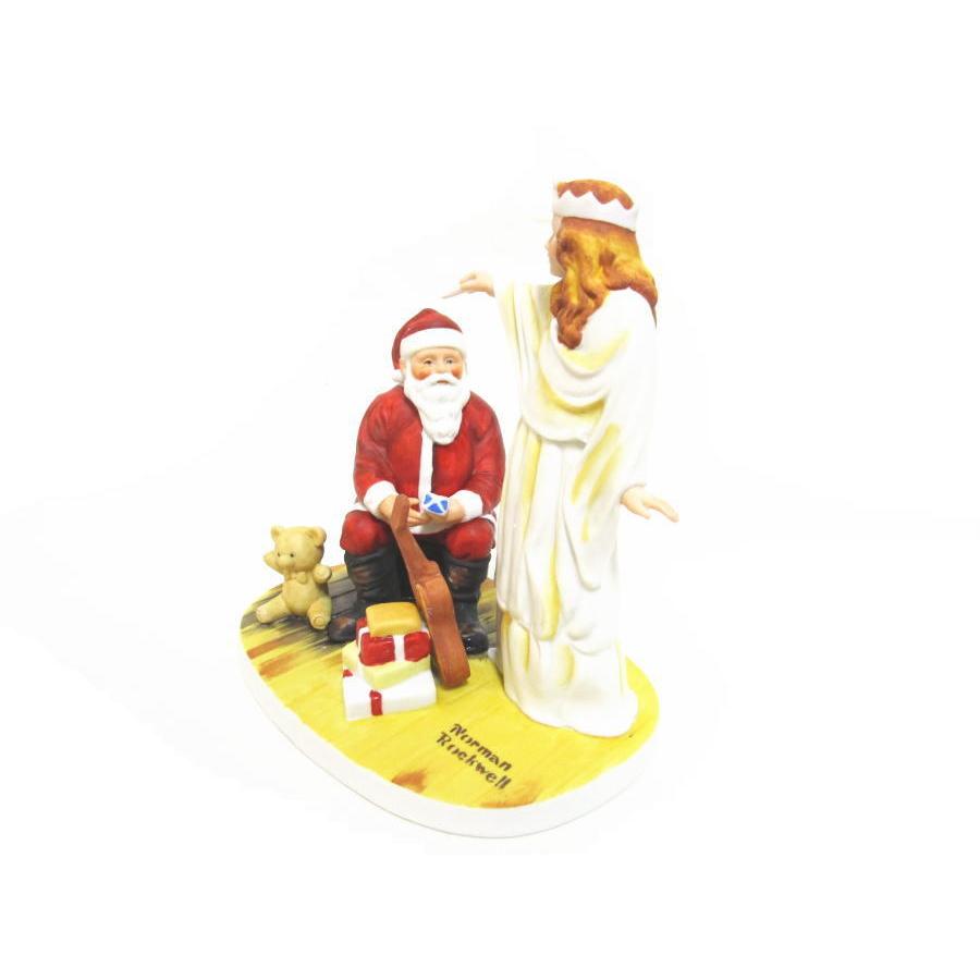 ノーマン・ロックウェル The Snow Queen 雪の女王とサンタクロース クリスマス フィギュア 1981年 フィギュアリン Norman Rockwellの画像