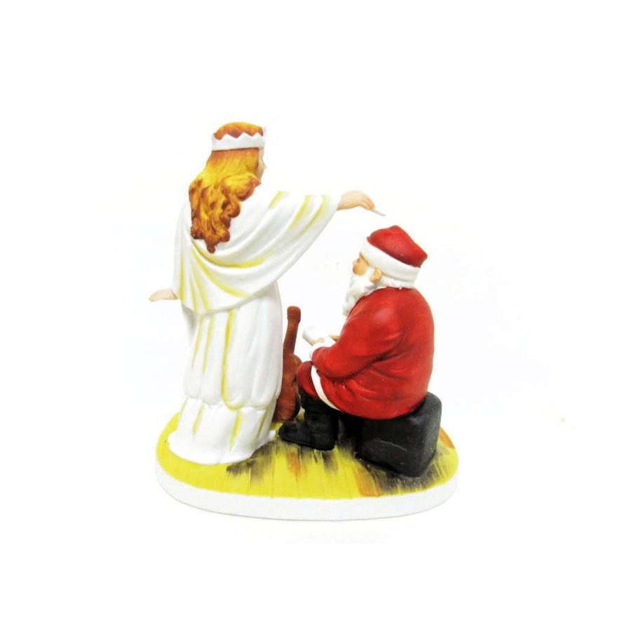 ノーマン・ロックウェル The Snow Queen 雪の女王とサンタクロース クリスマス フィギュア 1981年 フィギュアリン Norman Rockwellの画像
