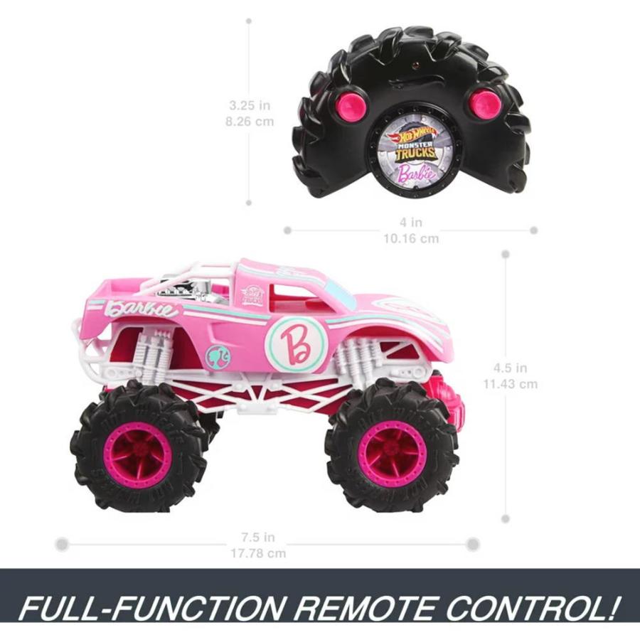 ホットウィール バービー モンスタートラック RC リモコン 1:24スケール ラジコン ピンク カー 車  Hot Wheels Barbie Monster Trucks RC Car｜far-out｜03